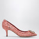 Dolce & Gabbana Bellucci Taormina Lace Pumps With Crystals In Peony