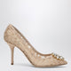 Dolce & Gabbana Bellucci Pumps In Taormina Lace With Crystals, Apricot