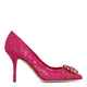 Dolce & Gabbana Bellucci Lace Pumps With Crystals In Fuchsia