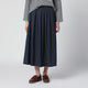 Pt Torino Blue Pleated Cotton-Blend Skirt