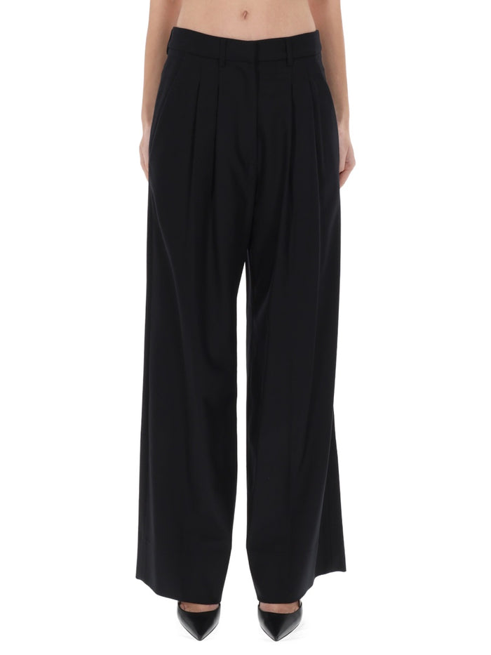 Pt Torino Black Wool Cashmere Trousers