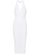 Balmain Halterneck Ribbed-Knit Midi Dress