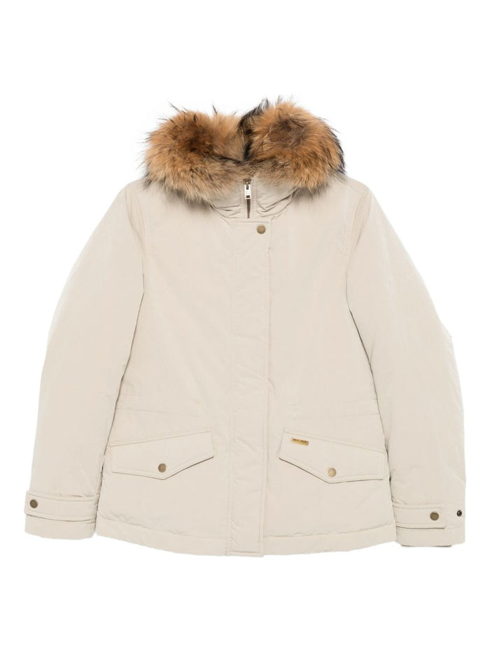 Woolrich Beige Fur Trim Coat