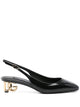Dolce & Gabbana Logo-Heel Patent Leather Slingback Pumps