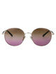 Chloé Silver-Silver-Green Metal Sunglasses