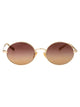 Chloé Gold-Gold-Brown Metal Sunglasses