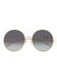Chloé Gold-Gold-Grey Metal Sunglasses