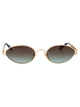 Chloé Gold-Gold-Brown Metal Sunglasses