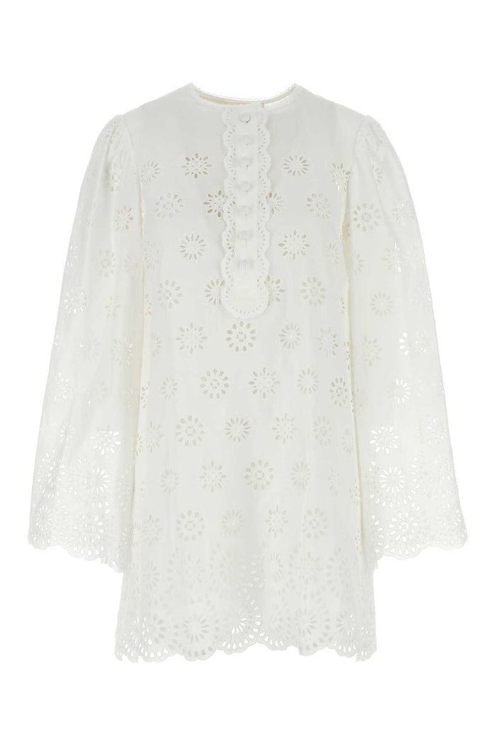 Chloé White Broderie Anglaise Mini Dress
