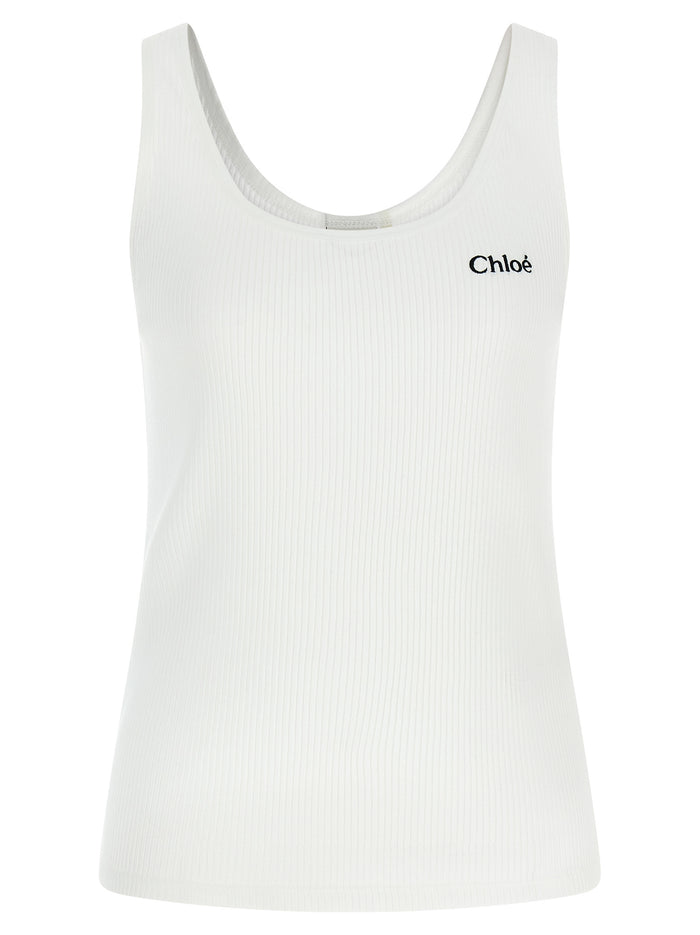 Chloé Logo Embroidery Top