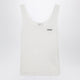Chloé White Ribbed Tank Top With Logo