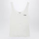 Chloé White Ribbed Tank Top With Logo Embroidery