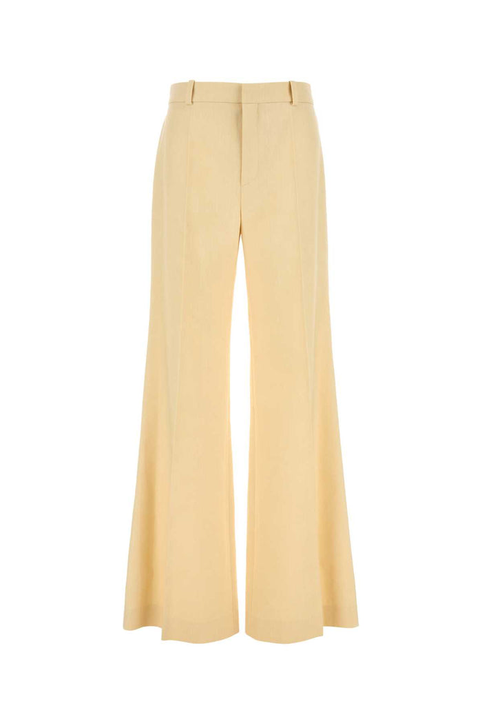 Chloé Cream Canvas Wide-Leg Pant