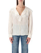 Chloé Blouse With A Maxi Collar In Silk Jacquard And Lace