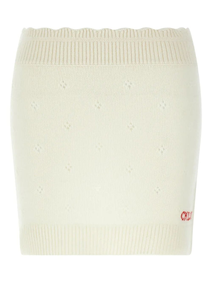 Chloé Fitted Wool And Cashmere Miniskirt