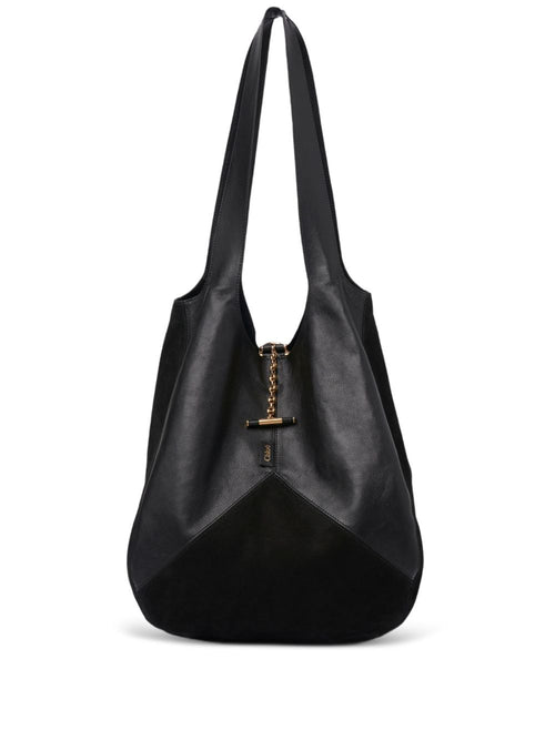 Chloé Black Suede And Leather Balloon Shopping Bag