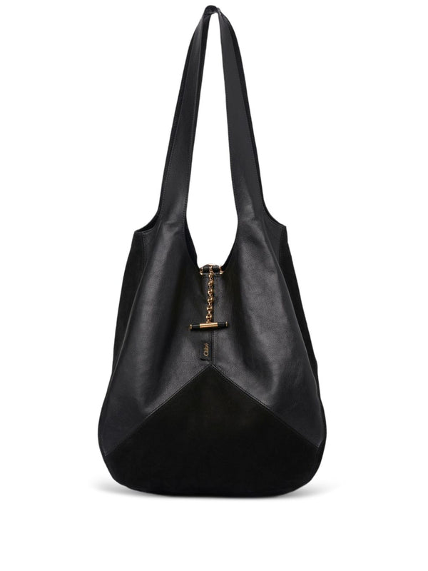 Chloé Black Suede And Leather Balloon Shopping Bag
