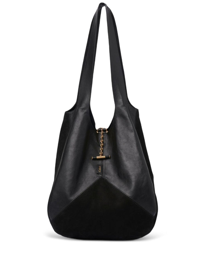 Chloé Black Suede And Leather Balloon Shopping Bag