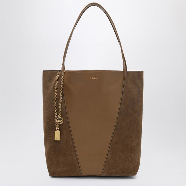 Chloé Brown Leather And Suede Chloã¨ Spin Shopping Bag