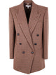 Chloé Chloé Double-Breasted Houndstooth Wool Blazer