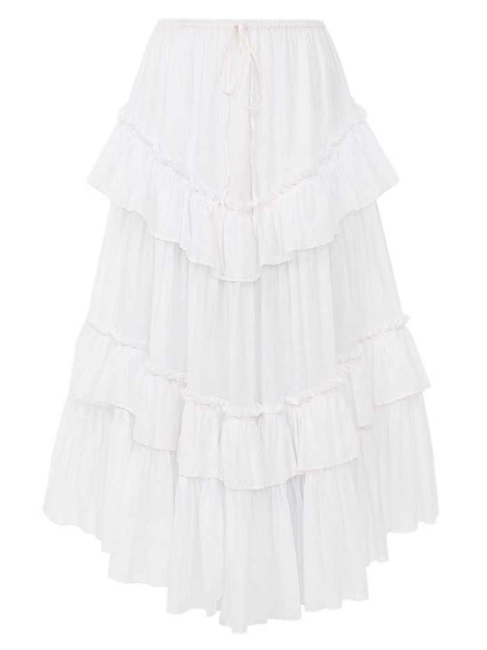 Chloé Layered Ruffled Midi Skirt