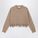 Chloé Cropped Turtleneck Sweater In Wool-Cashmere Bleached Brown