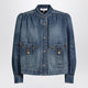 Chloé Indigo Blue Gathered Denim Jacket