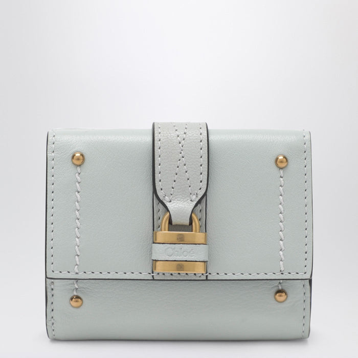 Chloé Paddington Mini Trifold Wallet In Aqua Blue Leather
