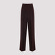 Chloé Chloé High-Waist Bordeaux Wool Gabardine Trousers