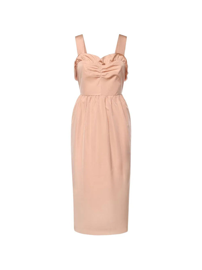 Chloé Robe Ruffled Ruched Midi Dress