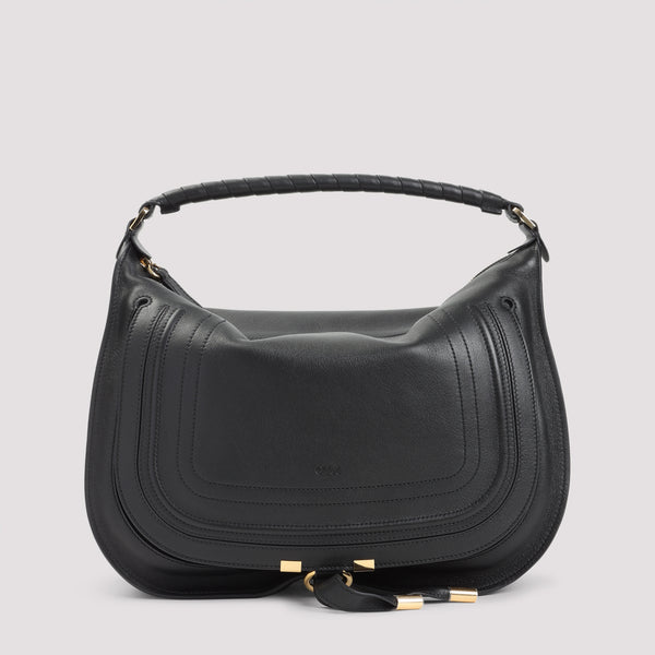 Chloé Black Leather Marcie Shoulder Bag