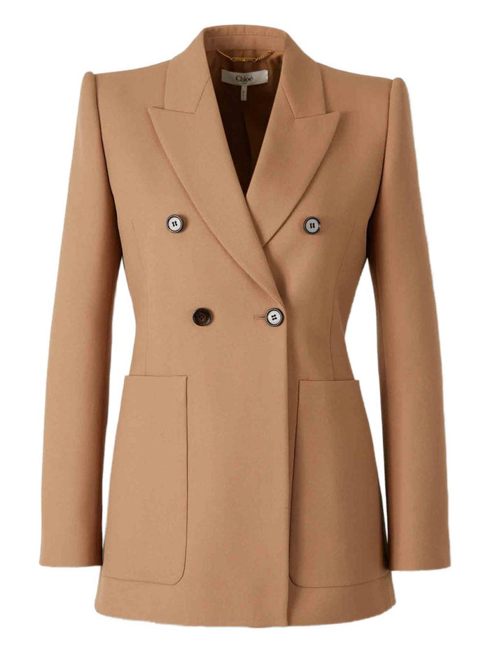 Chloé Double-Breasted Peak Lapels
