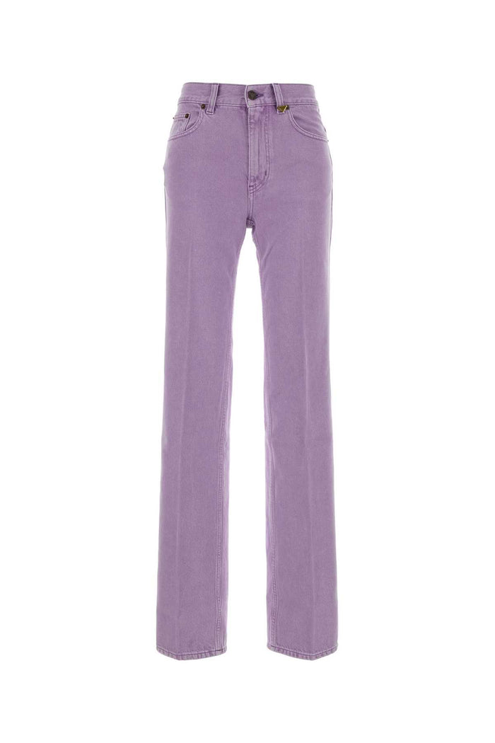 Chloé Straight Jeans In Lavender Organic Cotton Denim