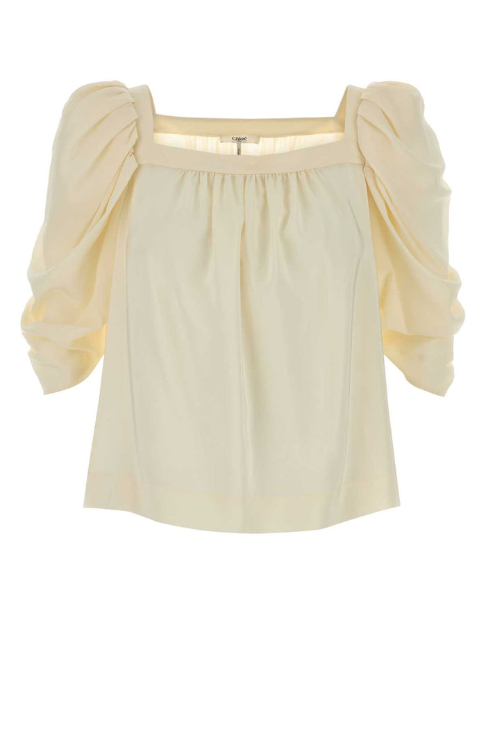 Chloé Pastel Yellow Silk Top