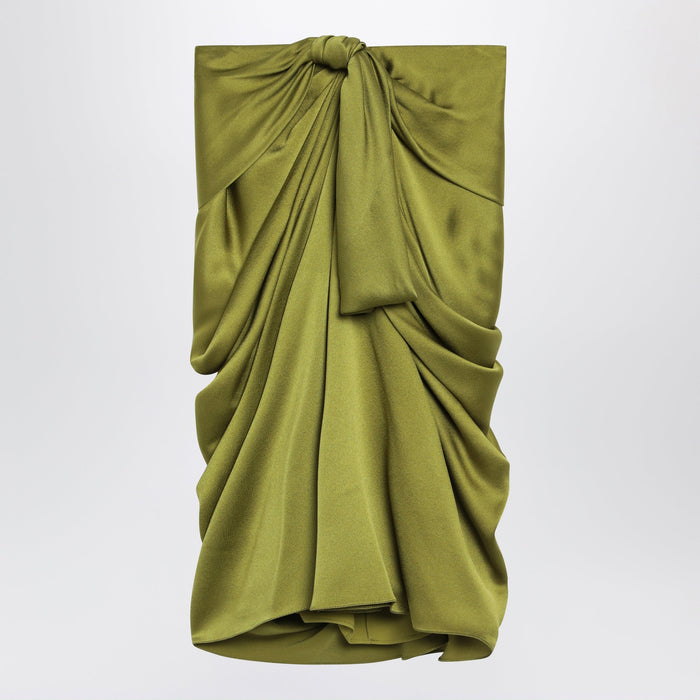 Chloé Green Draped Silk Skirt