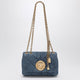 Chloé Heritage Small Quilted Denim Shoulder Bag In Blue