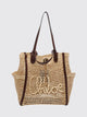 Chloé Double Carry Open-Knit Logo-Patch Tote Bag