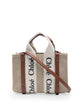 Chloé Woody Mini Linen Tote Bag