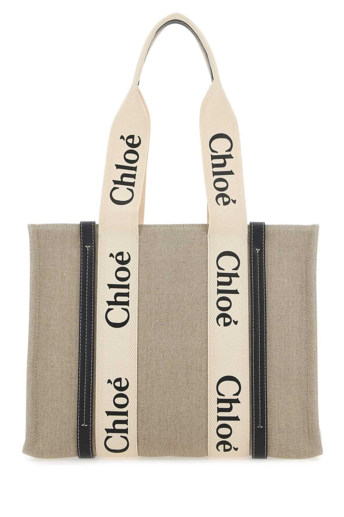 Chloé Beige/Blue Linen Bag