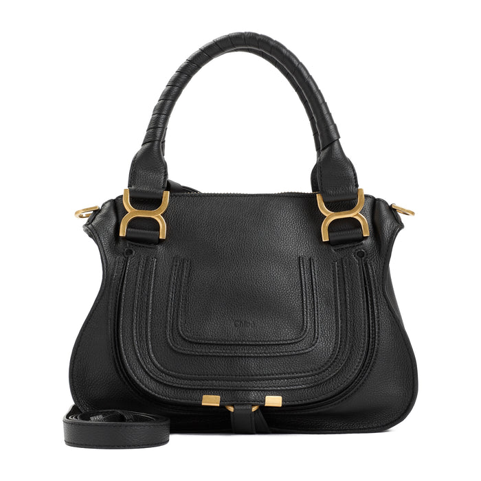 Chloé Black Leather Small Marcie Handbag