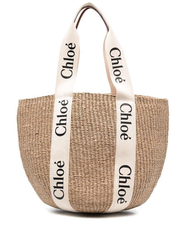 Chloé Woody Large Straw Basket Bag
