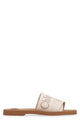 Chloé Beige Linen Woody Slippers
