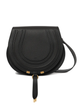Chloé Black Saddle Marcie Bag In Grained Leather