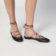Chloé  Black Leather Ghillie Ballerinas