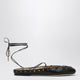 Chloé Black Leather Ghillie Ballerinas