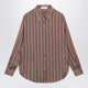 The Frankie Shop Brown Striped Viscose And Silk Shirt