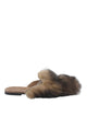 Dolce & Gabbana Shearling And Suede Slippers