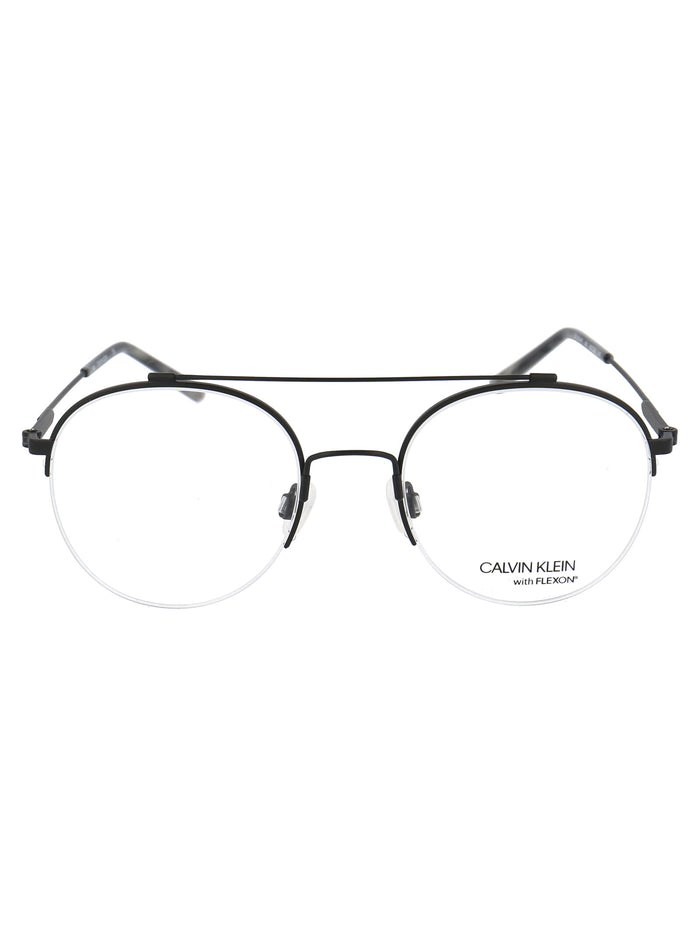 Calvin Klein Satin Black Metal Optical Glasses