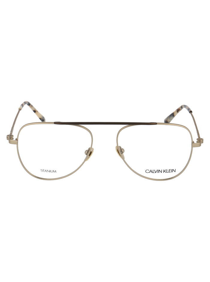 Calvin Klein Satin Light Gold Metal Optical Glasses