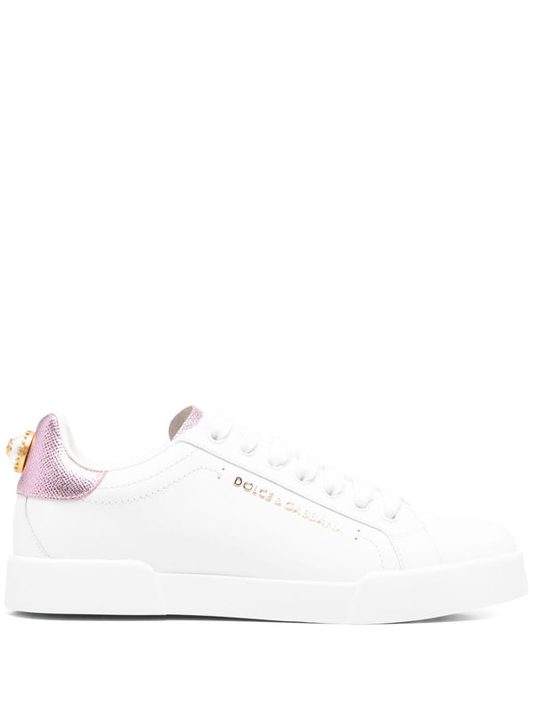 Dolce & Gabbana Portofino Leather Low-Top Sneakers